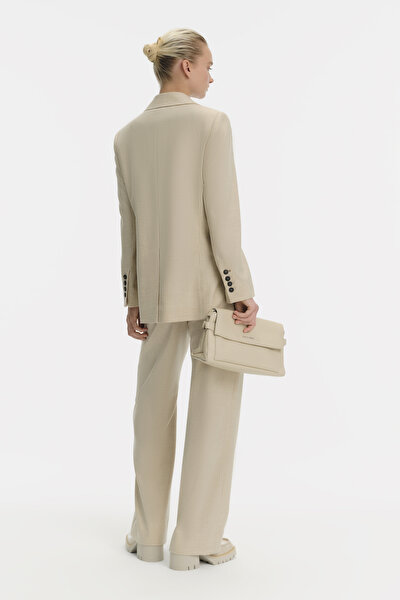 BEIGE SURPLICE NECKLINE (CROSS-OVER NECKLINE) JACKET 4