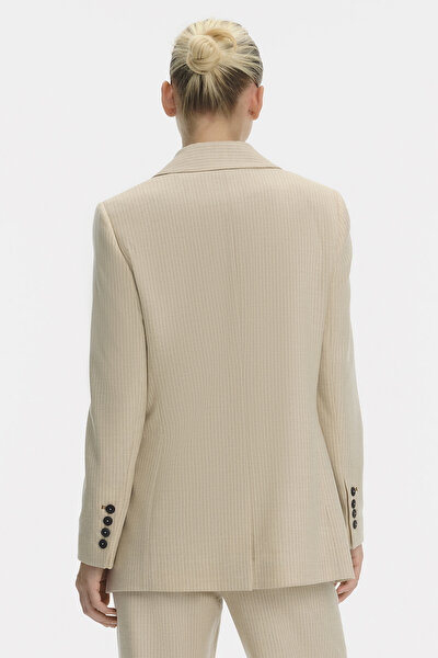 BEIGE SURPLICE NECKLINE (CROSS-OVER NECKLINE) JACKET 5