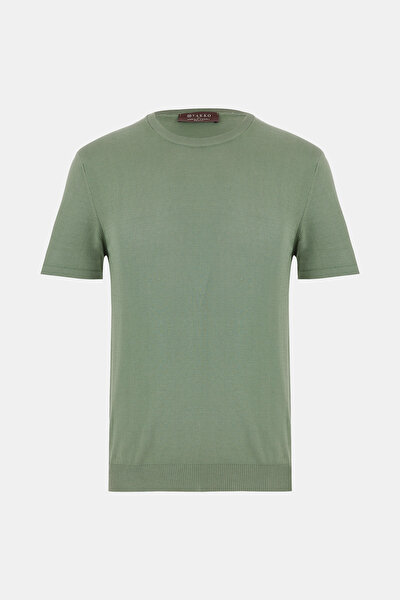 KHAKI BASIC / ROUND NECKLINE SHORT SLEEVE TSHIRT 3