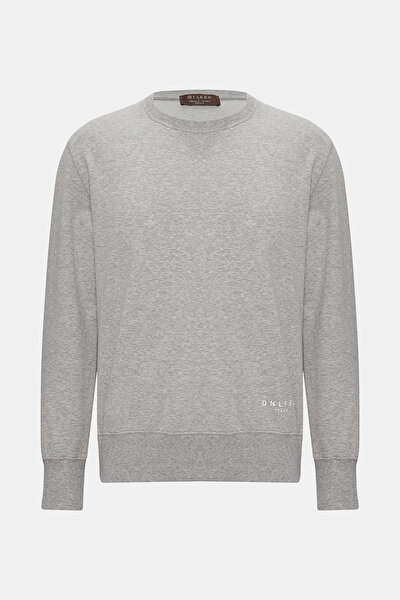 GRAY MELANGE BASIC / ROUND NECKLINE SWEATSHIRT 4