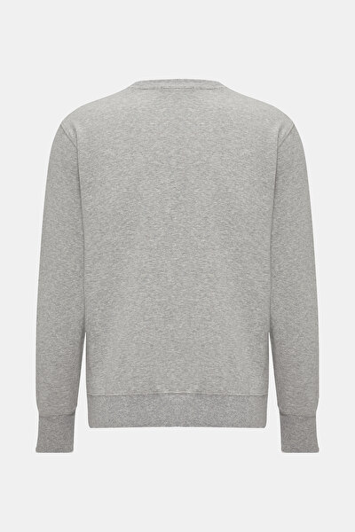 GRAY MELANGE BASIC / ROUND NECKLINE SWEATSHIRT 5
