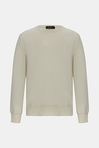 CREAM BASIC / ROUND NECKLINE SWEATSHIRT 4
