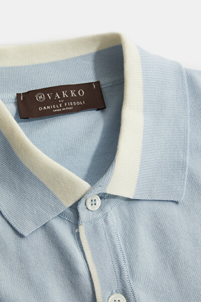 AÇIK MAVI POLO YAKA KISA KOLLU T-SHIRT 3