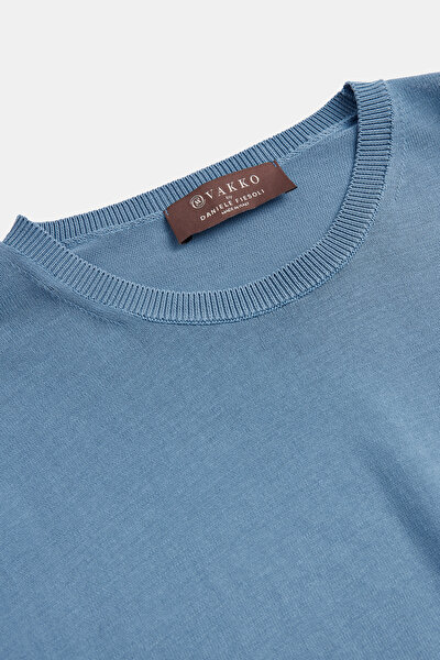 DARK BLUE BASIC / ROUND NECKLINE SHORT SLEEVE TSHIRT 3