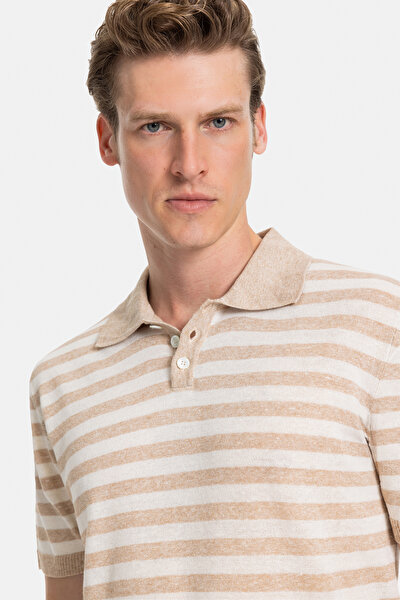 CAMEL POLO YAKA KISA KOLLU T-SHIRT 3