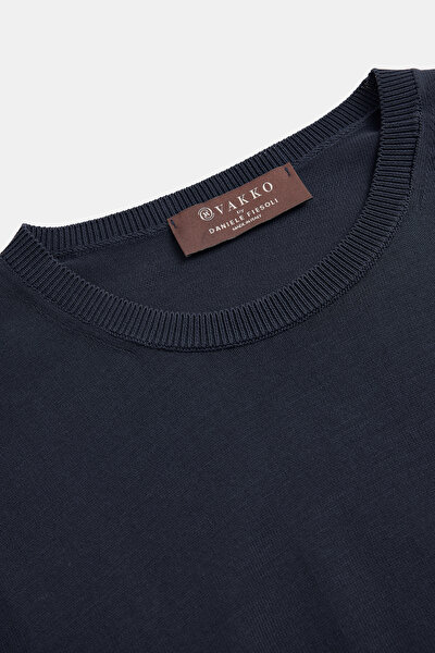 NAVY BLUE BASIC / ROUND NECKLINE SHORT SLEEVE TSHIRT 3