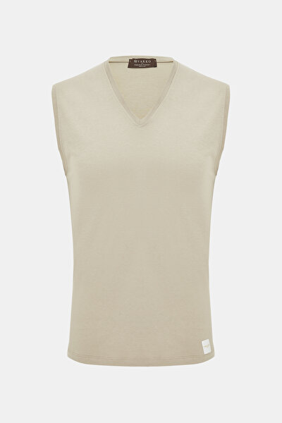 BEJ V YAKA KOLSUZ T-SHIRT 3