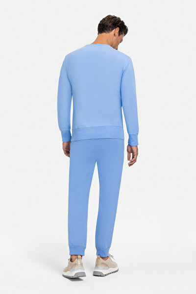 BLUE BASIC / ROUND NECKLINE SWEATSHIRT 3