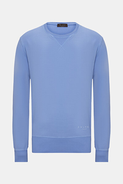 BLUE BASIC / ROUND NECKLINE SWEATSHIRT 4