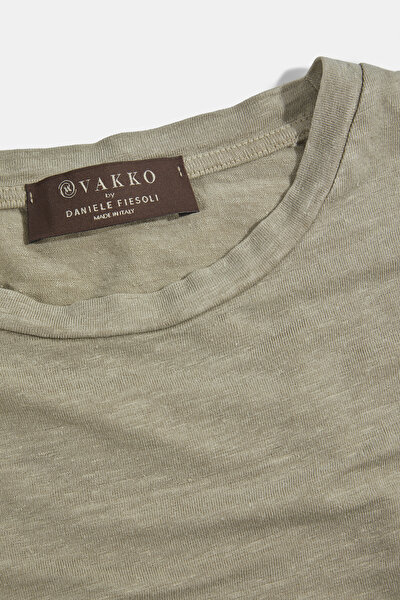 BEIGE BASIC / ROUND NECKLINE SHORT SLEEVE TSHIRT 3
