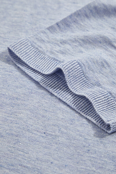 BLUE BASIC / ROUND NECKLINE SHORT SLEEVE TSHIRT 4
