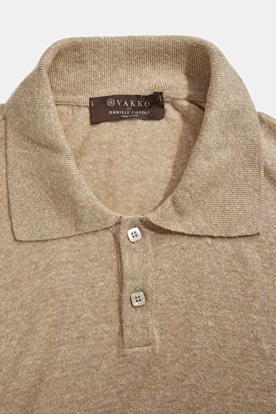 BEJ POLO YAKA KISA KOLLU T-SHIRT 3