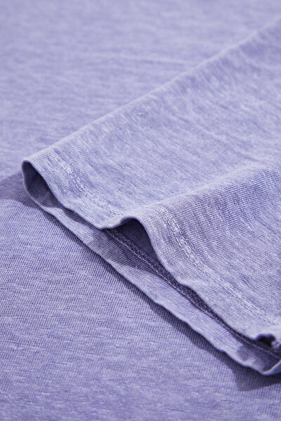 LILAC BASIC / ROUND NECKLINE SHORT SLEEVE TSHIRT 3