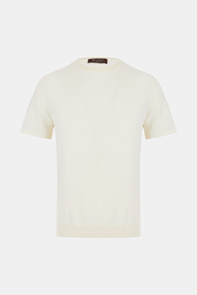 ECRU BASIC / ROUND NECKLINE SHORT SLEEVE TSHIRT 3