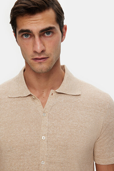 BEJ POLO YAKA KISA KOLLU T-SHIRT 4