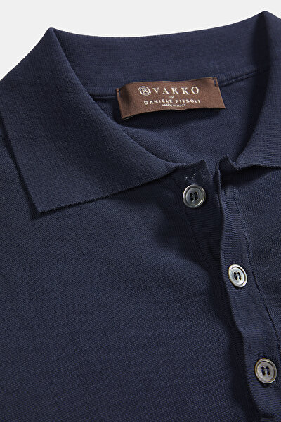 LACİVERT POLO YAKA UZUN KOLLU T-SHIRT 3