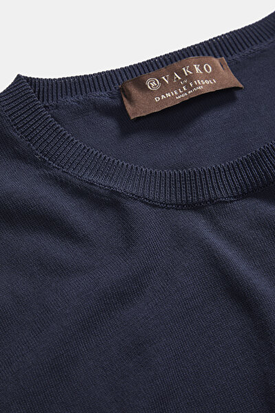 NAVY BLUE BASIC / ROUND NECKLINE LONG SLEEVE TSHIRT 3
