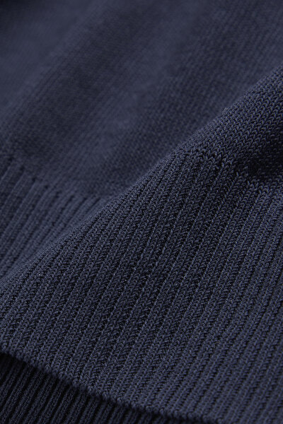 NAVY BLUE BASIC / ROUND NECKLINE LONG SLEEVE TSHIRT 5