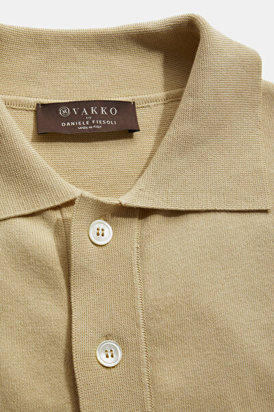 EKRU POLO YAKA TRİKO 3
