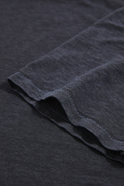 DARK NAVY BLUE BASIC / ROUND NECKLINE SHORT SLEEVE TSHIRT 4