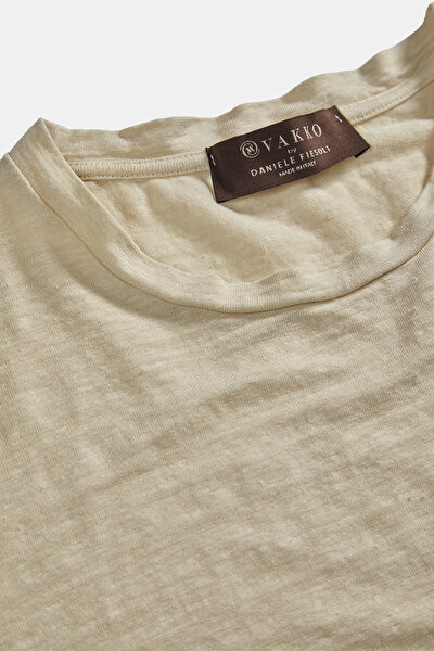 CREAM BASIC / ROUND NECKLINE SHORT SLEEVE TSHIRT 3