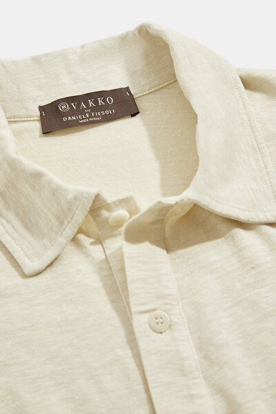 KREM POLO YAKA KISA KOLLU T-SHIRT 5
