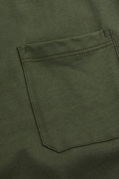 KHAKI BASIC / ROUND NECKLINE SHORT SLEEVE TSHIRT 3