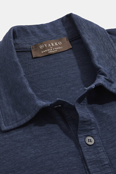 LACİVERT POLO YAKA KISA KOLLU T-SHIRT 3
