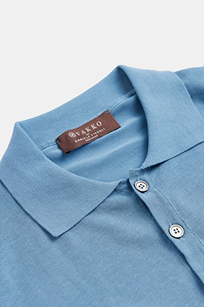 KOYU MAVI POLO YAKA KISA KOLLU T-SHIRT 3