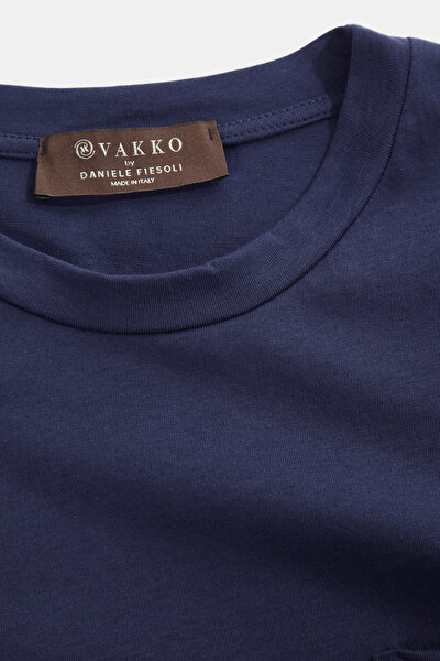 LACİVERT O YAKA KISA KOLLU T-SHIRT 3