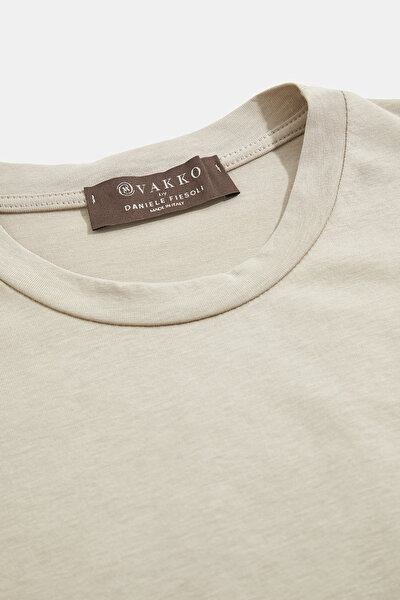 BEJ O YAKA KISA KOLLU T-SHIRT 3