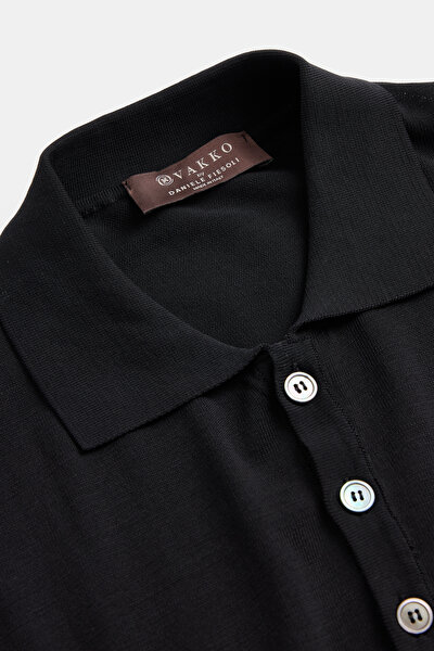 SİYAH POLO YAKA KISA KOLLU T-SHIRT 3