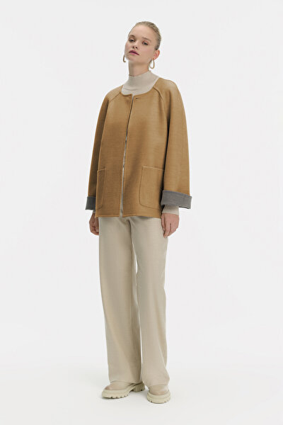 GREY BASIC / ROUND NECKLINE JACKET 8