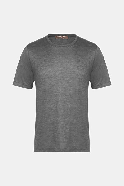 GREY BASIC / ROUND NECKLINE SHORT SLEEVE TSHIRT 3