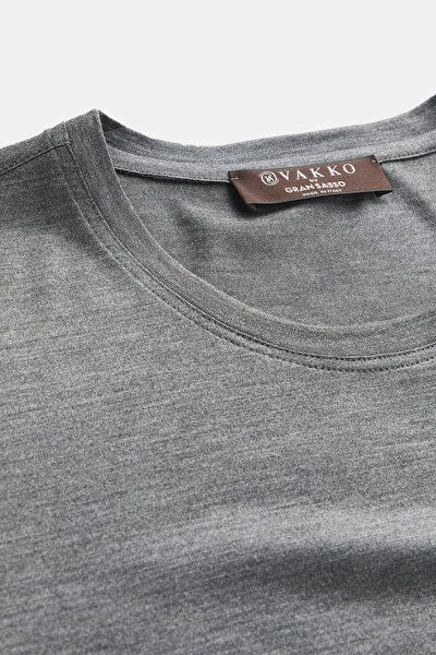 GREY BASIC / ROUND NECKLINE SHORT SLEEVE TSHIRT 5
