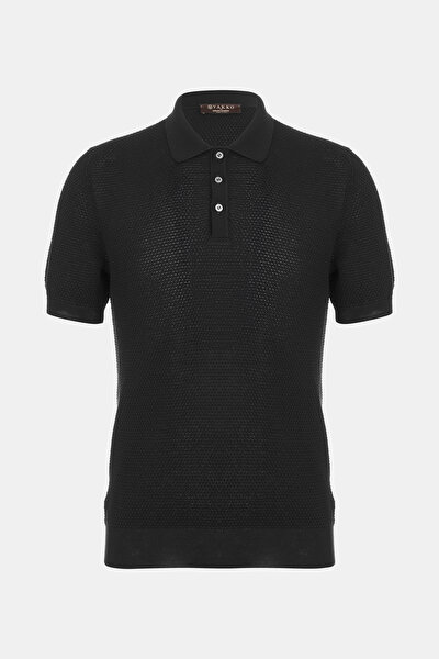 SİYAH POLO YAKA KISA KOLLU T-SHIRT 4