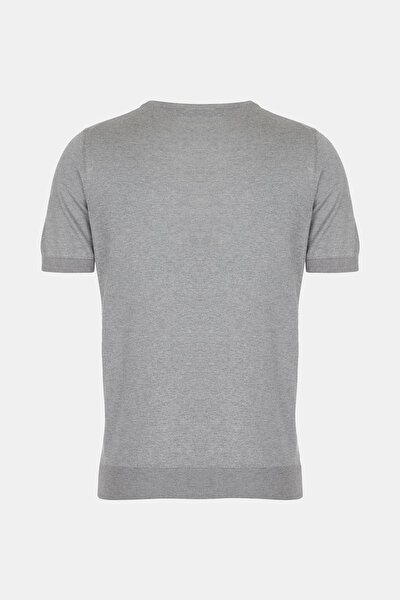 GRİ O YAKA KISA KOLLU T-SHIRT 4
