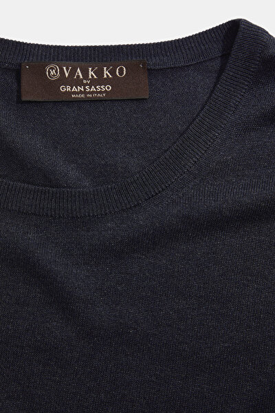 LACİVERT O YAKA KISA KOLLU T-SHIRT 3