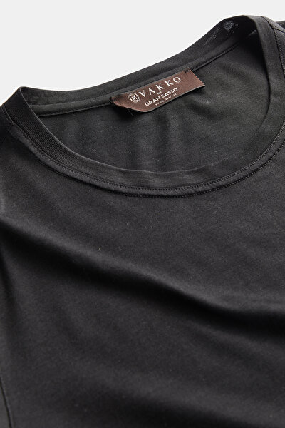 NAVY BLUE BASIC / ROUND NECKLINE SHORT SLEEVE TSHIRT 4