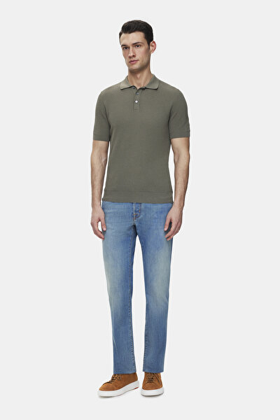 KOYU YEŞİL POLO YAKA KISA KOLLU T-SHIRT 3
