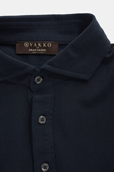 LACİVERT POLO YAKA UZUN KOLLU T-SHIRT 3