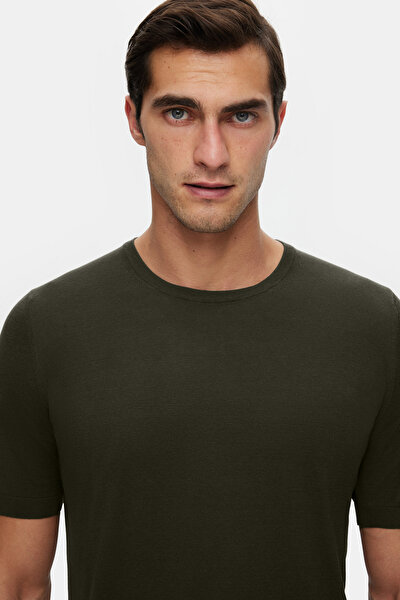 YEŞİL O YAKA KISA KOLLU T-SHIRT 4