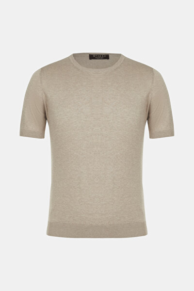 BEJ O YAKA KISA KOLLU T-SHIRT 4