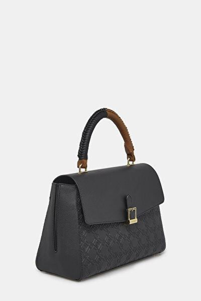 BLACK MONOGRAM LEATHER BAG 3