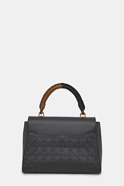 BLACK MONOGRAM LEATHER BAG 4