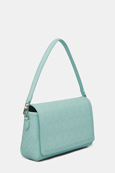 TURQUOISE MONOGRAM LEATHER BAG 3