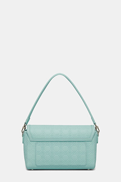 TURQUOISE MONOGRAM LEATHER BAG 4