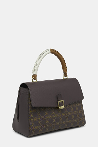 BEIGE MONOGRAM LEATHER BAG 3