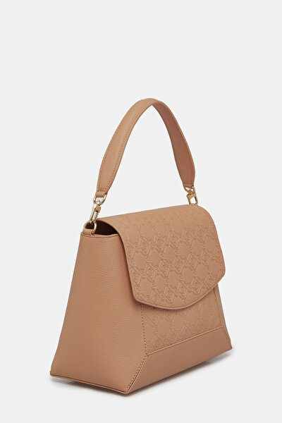 DARK ORANGE MONOGRAM LEATHER BAG 3