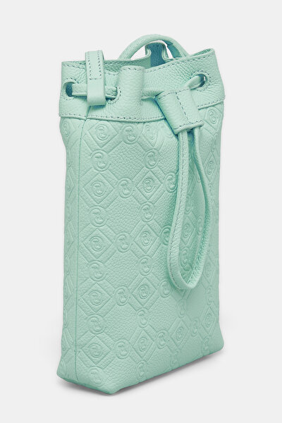TURQUOISE MONOGRAM LEATHER BAG 3